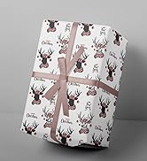 RiukRaiu Funny Christmas Wrapping Paper for Kids Adults - Muscular Santa and Reindeer, Red/Green ...