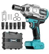 DIYtoolifz Cordless Impact Wrench 1/2 inch for Makita 18v Battery, 900FT-LBS (1200N.m) Brushless ...