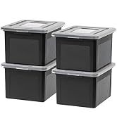 IRIS USA Letter & Legal Size Plastic Storage Bin Tote Organizing File Box with Durable and Secure...