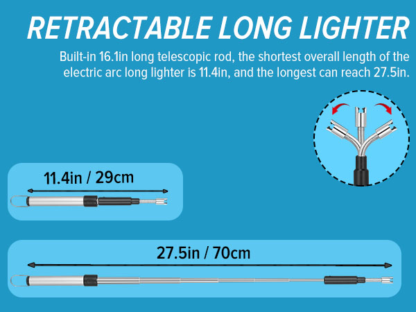 Retractable Long Neck Lighter with A Length of 11.4in-27.55in