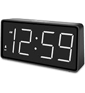 Peakeep Battery Operated Digital Alarm Clock for Bedrooms Cordless - Auto/Manual Dimmer, Volume A...