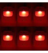 KINUR 6 Pack LED red Night Lights Plug into Wall, Dusk to Dawn Sensor Automatic on and Off, Energ...