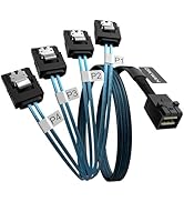 OIKWAN Internal Mini SAS to SATA Cable, SFF-8643 to SATA Forward Breakout Compatible with Raid Co...