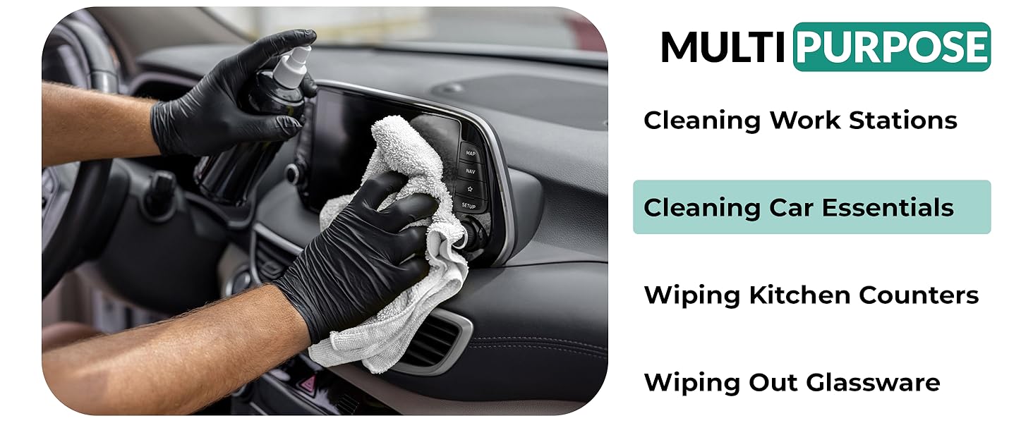 ZUPERIA cleaning cloths, 100% Cotton terry cleaning towels, highly absorbent, home and office use