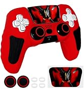 HLRAO Red Anti Slip Controller Skin Set,Deadpool Limited Edition Soft Protective Controller Cover...