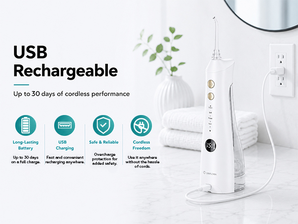 SimpliCare F5052 cordless water flosser for daily oral care and deep cleaning