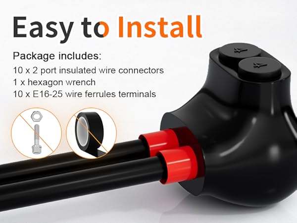 Insulated Multi Tap Connector 2 Port 4-14 AWG Aluminum to Copper Wire Connectors