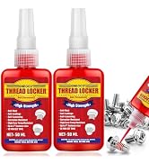 2PACK Red Thread Lock 50ml x 2, Threadlocker High Strength, Thread Locker for Nuts, Bolts, Fasten...