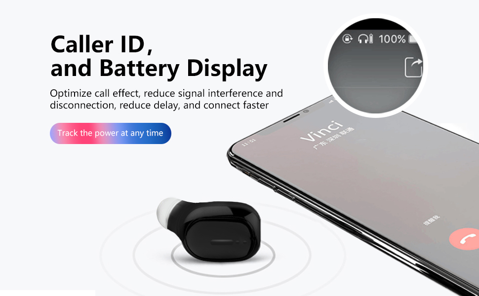 SYSFUN Single Bluetooth Wireless Earbud Mini Invisible in-Ear Wireless Bluetooth Headphone A+4