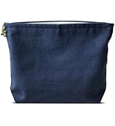 HAPPYHEIDI Canvas Pouch Cosmetic Bag, Tote Organizer, Heavy Duty Cotton Canvas, Solid Navy Blue, ...