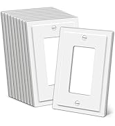 CML Modern Framed Single Decorator Wall Plate, 1-Gang Decorative Switch or Outlet Cover, 10 Pack ...