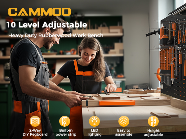 48-Inch Work Bench Adjustable Height