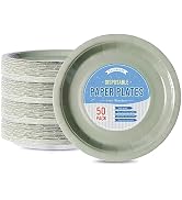 Tyzarglef Disposable Paper Plates Sage Green, 50 Count 9” Dinner Plates Bulk for Party Supplies, ...
