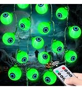 Halloween Decorations 30LED 17Ft Eyeball Halloween String Lights With Timer Remote Battery Operat...