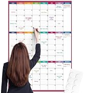Large Dry Erase Calendar For Wall - Undated 3 Month Calendar, 28'' x 40'', Erasable & Reusable La...