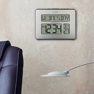 lacrosse, la crosse, 513-1419, calendar, atomic, self set, clock, digital time, temperature
