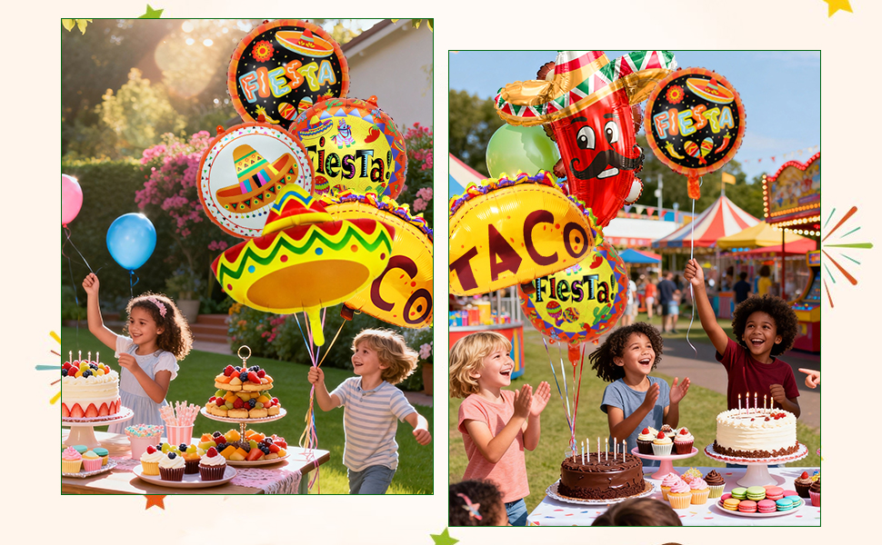mexican theme foil balloons