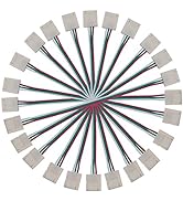 BTF-LIGHTING 10PCS 3Pin 10mm Wide Dual End with 15cm Long Cable LED Strip Solderless DIY Connecto...