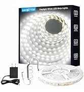 DAYBETTER White LED Strip Light, 20 ft Dimmable Bright Rope Lighting, 6500K 24V Strips, 360 LEDs ...