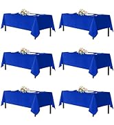 sancua Royal Blue Tablecloth for 8 Foot Rectangle Tables, 6 Pack - 60x120 Inch - Washable Fabric ...