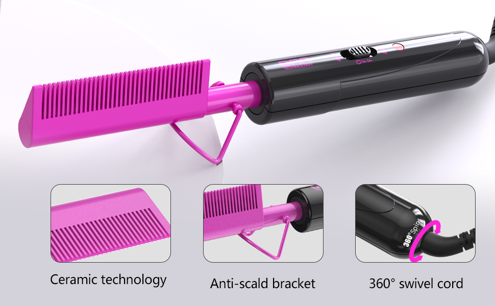 straighten comb electric for black hair,pink combs,small hot comb,flat comb