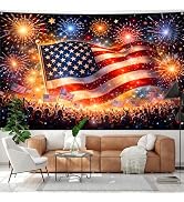 4th of July Banner, Patriotic Party Decorations Backdrop, Independence Day Wall Hanging for Home ...