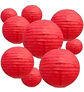 BEISHIDA Red Round Paper Lanterns Decorative Hanging Asia Chinese Japanese Paper Lanterns Lamp fo...