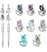 Frinnovan, 8 Packs Rhinestone Beads for Beadable Pens Crystal Large Spacer Bead DIY Earring Neckl...
