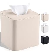 GORESE Leather Tissue Box Cover Square Kleenexs Box Cover, Cute Tissue Box Holder for Cube Box Ti...