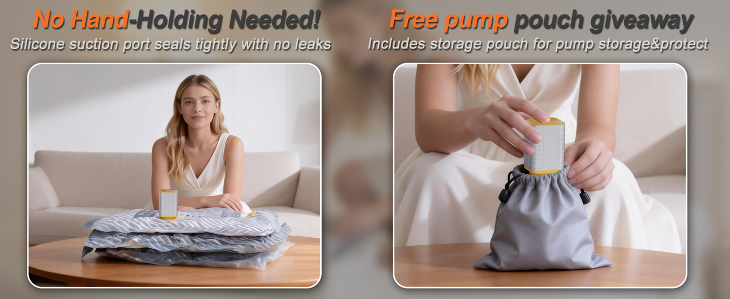 Vacuum Bags for Travel with Rechargeable air Pump