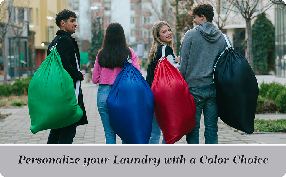 nylon laundry bag with strap