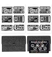 PSKOOK 12 Pcs Survival Multitool Card Emergency Camping Tool EDC Kit in Your Wallet Outdoor Hunti...
