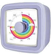 Noubnea Desk Visual Timer for Kids – 60 Minute Silent Countdown Cube Timer with Rainbow Cloud Pat...