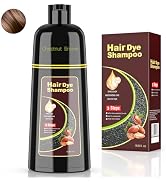 Chestnut Brown Hair Dye Shampoo for Woman & Man, Hair Color Shampoo 3 in 1, Semi-Permanent Gray H...