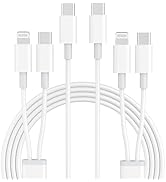 2 Pack 6Ft USB C Cable, Multiple USB Charging Cord,1 Charger Cable with Type C and Lightning Port...