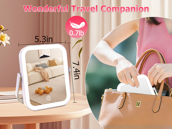 travel mirror with magnification