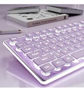 SEUNKWANG EWEADN GX710S Backlit Computer Keyboards, Wired USB Keyboard with White Backlit, Metal ...