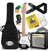 Kids 30” Electric Guitar and Amp Kit, Mini Strat Set With 10W Amplifier and Accessories Pack For ...
