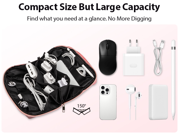 travel essentials pouches pink makeup bag purse organizer