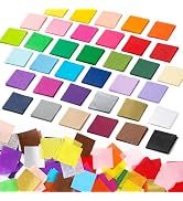 Simetufy 5400 Pcs 1 in Tissue Paper Squares 36 Assorted Colors for Crafts | Art Rainbow Tissue Pa...