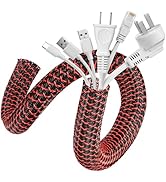 AGPTEK Cable Sleeve Cover, 10ft - 1.2 inch Desk Cord Organizer Cable Hider, Home Office Wire Mana...
