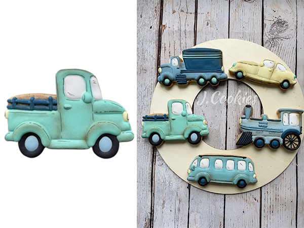 Decorated Vehicle Pick-up Truck cookies by J.Cookies.