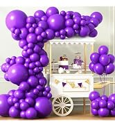 ZJHAI 150pcs Dark Purple Balloons Different Sizes of 18 12 10 5 Inch Royal Purple Balloon for Bir...