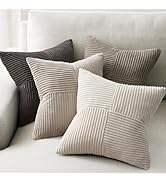 Topfinel Decorative Neutral Gray Throw Pillow Covers for Couch,Boho Cozy Soft Cushion Covers Set ...