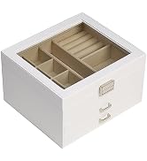 BOOVO Clear Lid Jewelry Box,3 Layers Jewelry Organizer Large Multi-Functional Jewelry Storage Box...