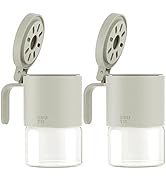 Zuutii Glass Spice Jars Moisture-Proof Spice Containers with Spoons, Set of 2 10oz/300ml Spice Bo...