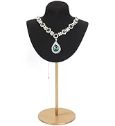 RQQM Necklace Display Stand For Selling Velvet Chain Jewelry Bust Holder Organizer With Stainless...