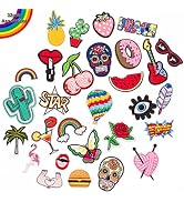 U-Sky Mix Pack Assorted 32pcs Iron on Patches for Kids Clothing Embroidery Applique Patches Iron ...