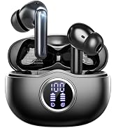 Fhumsh Wireless Earbuds, Bluetooth 5.3 Headphones HiFi Stereo 50H Playback LED Digital Display Ea...