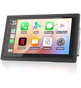 Haudio 7 “ Double Din Car Stereo, Touch Car Radio with Wireless Apple Carplay & Android Auto, Mir...